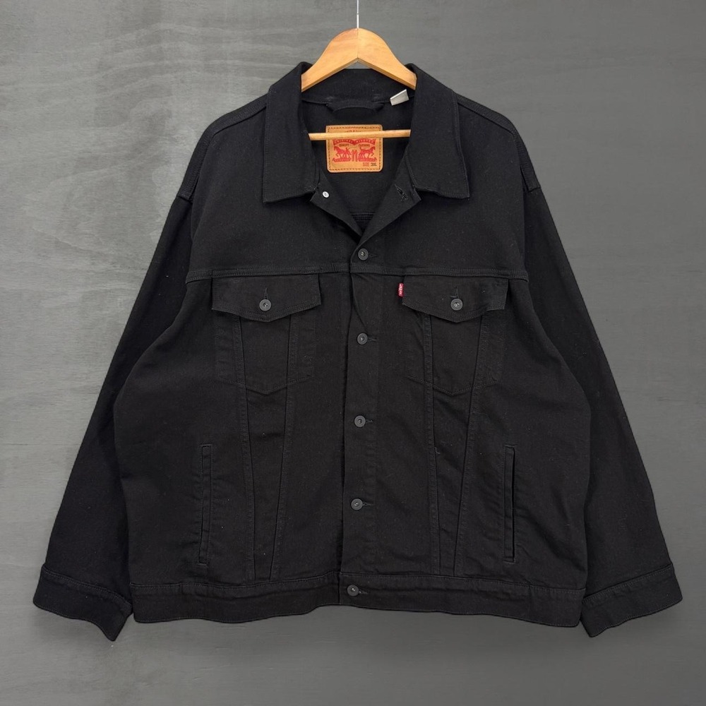 Levi's Denim Trucker Jacket Black Button Up Bangladesh 3XL